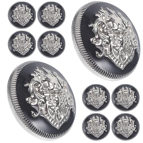 Veemoon 10 Stück Metallknöpfe -Cardigan-Knöpfe nähen Hemden kleiden Jeansknöpfe Stifte extra große Knöpfe Herrenknöpfe runder Knopf aus Metall Mantelknöpfe Legierung von Veemoon