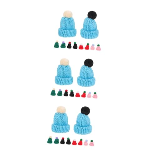 Veemoon 10 Stück Mini Strickmützen Mit Pompon Für DIY Handwerk - Bunte Puppenhüte Aus Wolle Für Kreative Dekoration Und Weihnachtsprojekte - Ideal Für Puppen Und Flaschenverschluss von Veemoon