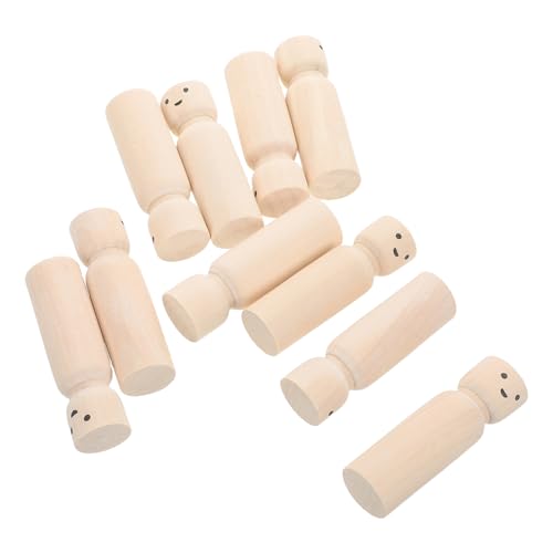 Veemoon 10 Stück Natürliche Peg Dolls für Diy Malprojekte Handgefertigte Holzpuppen für Spiel und Heimdekoration für Familienaktivitäten Veemoon 10 Stück Natürliche Peg Dolls für Diy Malprojekte Handgefertigte Holzpuppen für Spiel und Heimdekoration für Familienaktivitäten von Veemoon