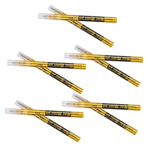 Veemoon 10 Stück Öliger Markierungsstift Schild Stift Lackmarker Mit Feiner Spitze Marker Für Glas Rutschfester Lackstift Reifenmarkierungsstifte Kalligraphie -bürstenstift Plastik Golden von Veemoon