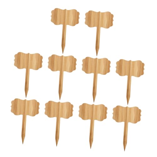 Veemoon 10 Stück Pflanzenetikett einfügen Schilder für Gartenpflanzgefäße garten etiketten Gartenpflanzenmarker Gartenschild Gartenmarker -Pflanzenschild Holz Khaki von Veemoon