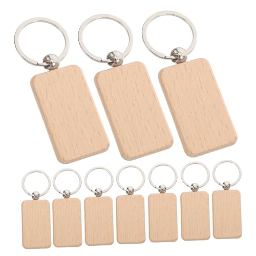 Veemoon 10 Stück Schlüsselanhänger aus Holz Schlüsselanhänger selber machen leerer Schlüsselring unfertige Schlüsselanhänger DIY Schlüsselanhänger Zubehör kleiner Schlüsselanhänger Buche von Veemoon