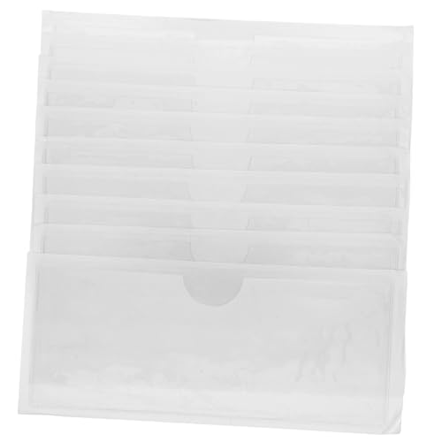 Veemoon 10 Stück Selbstklebende PVC Etikettenhalter Transparent für Dokumente Karteikarten Visitenkarten Vielseitige Aufbewahrungslösung für Büro und Archivierung von Veemoon