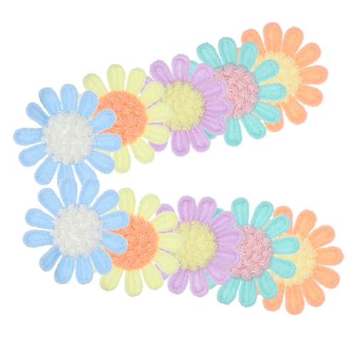Veemoon 10 Stück Teiliges Bestickte Blumen Patches zum Aufnähen und Aufbügeln Handgefertigte DIY Applikationen für Kleidung Haaraccessoires und Bastelprojekte Farbenfrohe Kleine Blumen von Veemoon