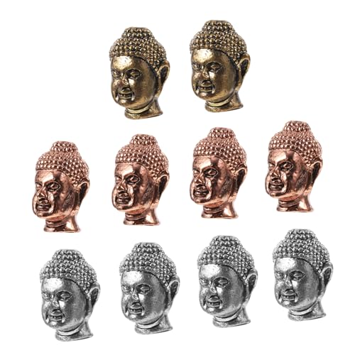Veemoon 10 Stück Teiliges Buddha Kopf Schmuckverbinder aus Langlebiger Legierung Kreative Spacer Perlen für DIY Armband und Halskette als Charms für Individuelle Zufällige Zufällige Farbe von Veemoon