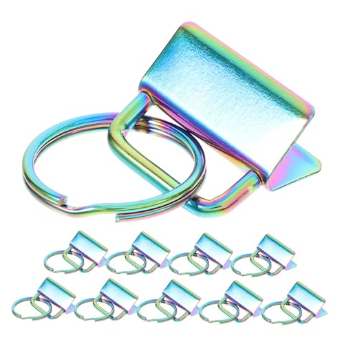 Veemoon 10 Stück Teiliges Bunte Schlüsselring Clips für DIY Taschenzubehör Strap End Fastener Clasps Einfach zu Befestigen für Schlüsselbänder und Bastelprojekte von Veemoon