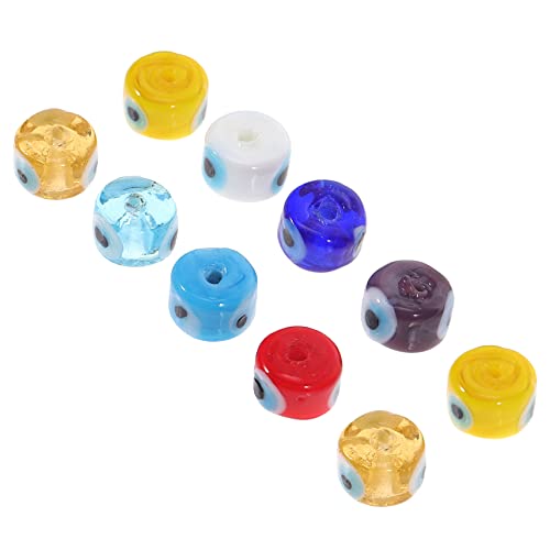 Veemoon 10 Stück Teiliges Bunte Teufelsaugen Perlen für DIY Schmuckherstellung für Armbänder und Handwerksprojekte Hochwertige Glasperlen für Kreative Designs von Veemoon