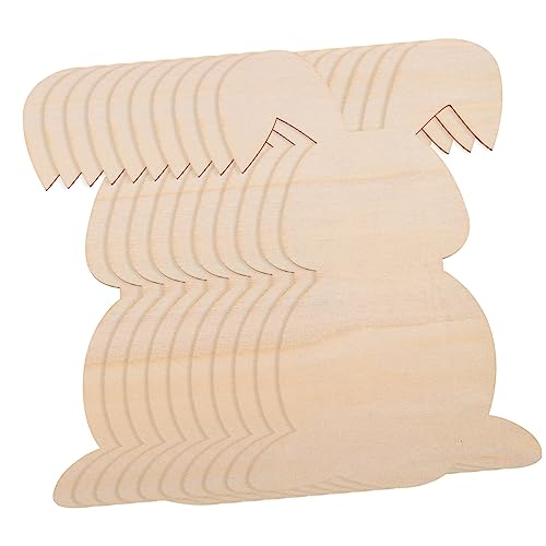 Veemoon 10 Stück Teiliges DIY Holz Osterhasen Naturbelassene Holzscheiben zum Bemalen und Basteln Langlebige Osterdekoration für Erwachsene Bastelmaterial für Ostern von Veemoon