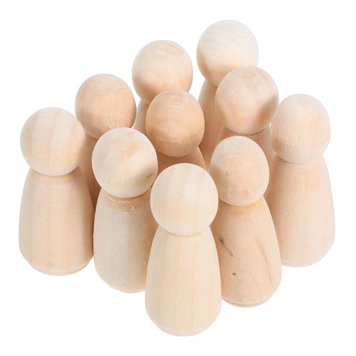 Veemoon 10 Stück Teiliges DIY Holzfiguren für Hochzeiten Unvollendete Peg Dolls zum Basteln und Bemalen Dekoration für Familienaktivitäten von Veemoon