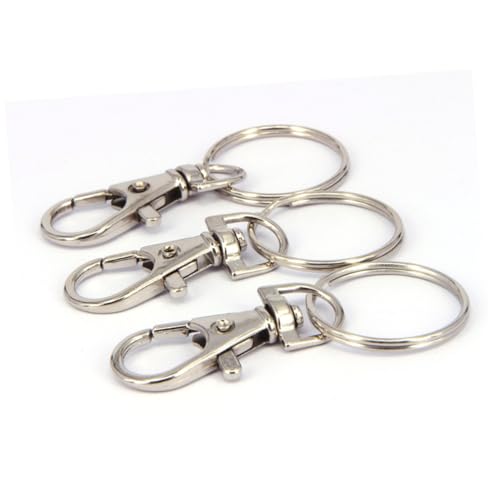 Veemoon 10 Stück Teiliges Drehbare Metall hummer karabiner mit Schlüsselring Stabiler Schnappverschluss Schwenkbar für DIY Schlüsselanhänger Taschen Schlüsselorganisation von Veemoon