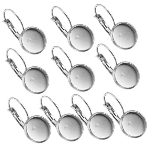 Veemoon 10 Stück Teiliges Edelstahl Ohrring Haken mit Gemstone Basis DIY Schmuckherstellung Ohrhaken Tray Langlebig Praktisch für Personalisierte Ohrschmuck Designs von Veemoon