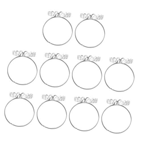 Veemoon 10 Stück Teiliges Edelstahl Ringrohlinge DIY Schmuck Halter Fingerschmuck Zubehör für Kreative Bastelprojekte und Individuelles Schmuckdesign von Veemoon