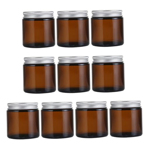 Veemoon 10 Stück Teiliges Glas Duftkerzenbehälter mit Deckel Braunes Aromafläschchen für Diy Aromatherapie Kerzen Sicherer Langlebiger Duftöl und Duftkerzenbehälter für Zuhause von Veemoon