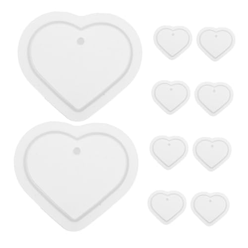 Veemoon 10 Stück Teiliges Herzform Silikonform für Resin Schmuck DIY Langlebige Flexible Gießformen für Epoxidharz Anhänger Schlüsselanhänger und Halsketten Einfach zu Entformen für von Veemoon