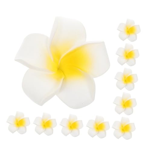 Veemoon 10 Stück Teiliges Künstliche Plumeria Blumen Haarspangen aus Robustem EVA Material Tropische Hawaii Frangipani Haarschmuck für Damen für Hochzeit Party Strand und Urlaub von Veemoon