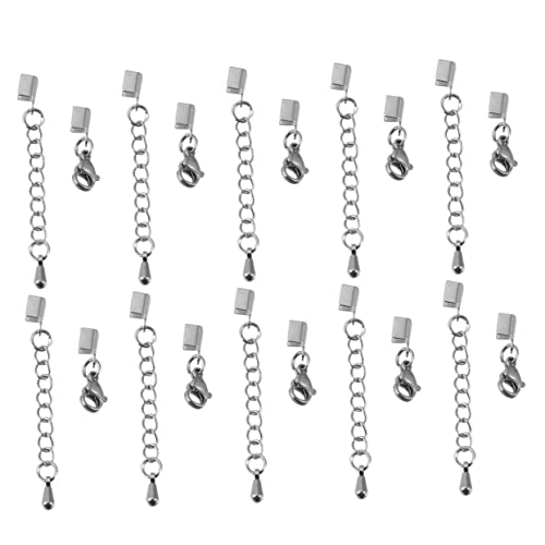 Veemoon 10 Stück Teiliges Lobster Karabinerverschlüsse für Lederkordel Langlebige Schmuckverschlüsse für DIY Armbänder und Halsketten Stabile Lederband Verbinder Vielseitig Einsetzbar von Veemoon
