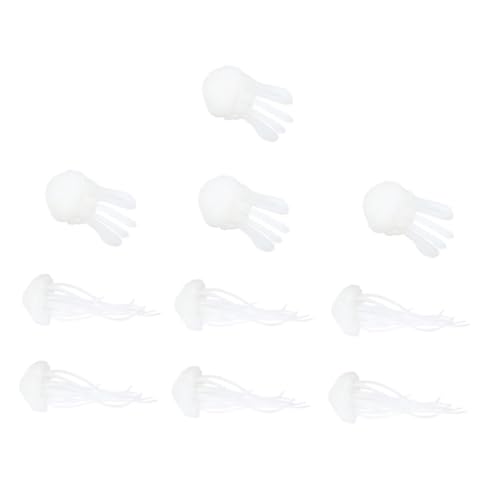 Veemoon 10 Stück Teiliges Mini quallen Epoxidharz Füllmaterial Handgefertigt Glänzend DIY Schmuck Dekoration Meeresthema Anhänger Zubehör von Veemoon