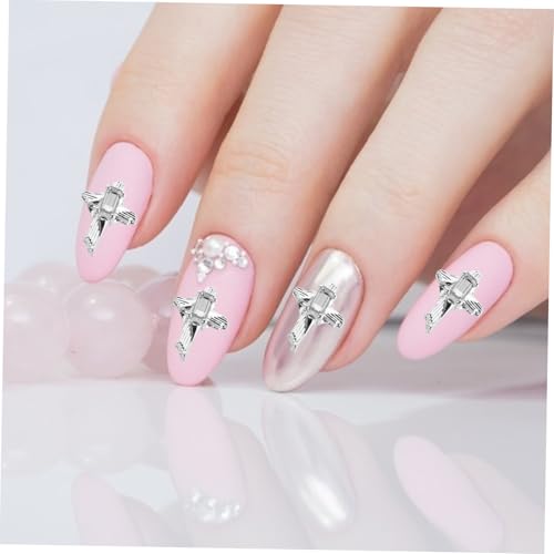 Veemoon 10 Stück Teiliges Nagel Deko mit Funkelnden Strasssteinen Langlebige Metallkreuze für Nail Art Einfach Anzubringen Schmuck Accessoires für Kreative Nageldesigns von Veemoon
