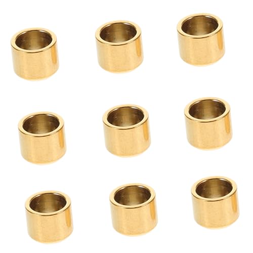 Veemoon 10 Stück Teiliges Runde Metall Kordelstopper Endkappen aus Edelstahl Goldfarben Langlebig und Vielseitig für DIY Schmuck Armbänder Halsketten Lederbänder Leicht und Kompakt für von Veemoon