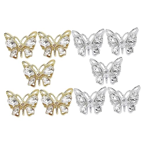 Veemoon 10 Stück Teiliges Schmetterling Nail Art Strasssteine aus Metalllegierung Glänzende Schmucksteine für DIY Nageldesign Langlebige und Auffällige Nagelverzierung für Acrylnägel und Veemoon 10 Stück Teiliges Schmetterling Nail Art Strasssteine aus Metalllegierung Glänzende Schmucksteine für DIY Nageldesign Langlebige und Auffällige Nagelverzierung für Acrylnägel und von Veemoon