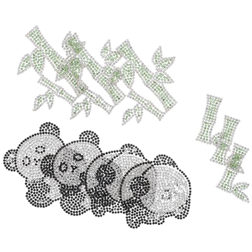 Veemoon 10 Stück Teiliges Selbstklebende Strass Aufnäher Panda-form Selbsthaftende Rhinestone Applikationen Vielseitige Patches zum Verzieren und Reparieren von Kleidung Taschen Hüten und von Veemoon