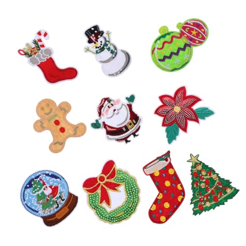Veemoon 10 Stück Teiliges Weihnachts Bügelbilder Polyester Patches Niedliche DIY Kleidung Aufnäher Wiederverwendbar zum Reparieren und Dekorieren von Kleidung Handarbeit Zubehör Veemoon 10 Stück Teiliges Weihnachts Bügelbilder Polyester Patches Niedliche DIY Kleidung Aufnäher Wiederverwendbar zum Reparieren und Dekorieren von Kleidung Handarbeit Zubehör von Veemoon
