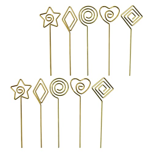 Veemoon 10 Stück Tischkartenhalter Clips für Namensschilder Kreative Designs Gold für Hochzeiten Partys Geburtstagsfeiern und mit Verschiedenen Formen Quadratisch Rhombisch Sternförmig von Veemoon