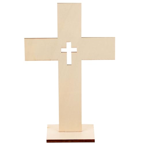 Veemoon 10 Stück blanko Holzkreuze Dekor, unlackiertes Holzkreuz mit Sockel, Christentum, Schreibtisch, DIY, Handwerk, Ornament, katholische Taufe, Dekoration, religiöser Tafelaufsatz, Ständer für Veemoon 10 Stück blanko Holzkreuze Dekor, unlackiertes Holzkreuz mit Sockel, Christentum, Schreibtisch, DIY, Handwerk, Ornament, katholische Taufe, Dekoration, religiöser Tafelaufsatz, Ständer für von Veemoon