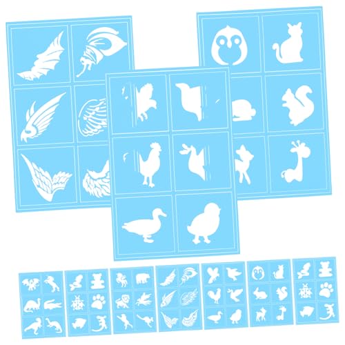 Veemoon 10 Stück kinderschminken schablonen Cosplay Schablonen Gesichtsbemalungsvorlagen Gesichts-Körper-Malschablonen malen Schablonen für Kunstfarben Tattoo-Schablonen PVC Blue Veemoon 10 Stück kinderschminken schablonen Cosplay Schablonen Gesichtsbemalungsvorlagen Gesichts-Körper-Malschablonen malen Schablonen für Kunstfarben Tattoo-Schablonen PVC Blue von Veemoon
