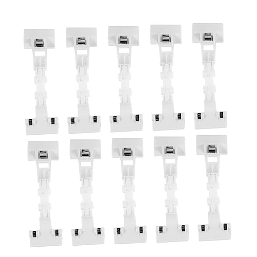Veemoon 10 Stück mechanischer Clip Etikettenclips für den Einzelhandel Anzeige Inhaber Clips für Schilderhalter aus Kunststoff Display-Clip-Zubehör Werbeclips Plastik Weiß von Veemoon