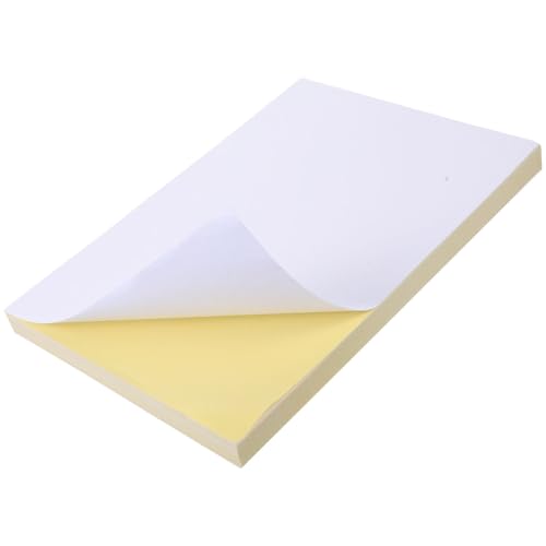 Veemoon 100 Blatt Selbstklebende Druckpapier Etiketten Bedruckbares Stickerpapier für Tintenstrahldrucker für Aufkleber und Etiketten von Veemoon