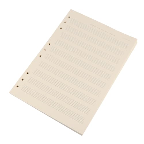 Veemoon 100 Blatt Zeiliges Musiknoten-loose-leaf-papier Nachfüllung für Musiker Kompatibel mit Notizbüchern Sanft zu Stift und Radiergummi Weißes Manuskriptpapier für Anfänger und Profis von Veemoon