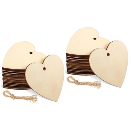 Veemoon 100 Stck. Holzherzen Juteschnur Unbehandelte DIY Holzanhänger Herzform für Basteln Hochzeit Fensterdeko Valentinstag Deko zum Bemalen und Aufhängen Veemoon 100 Stck. Holzherzen Juteschnur Unbehandelte DIY Holzanhänger Herzform für Basteln Hochzeit Fensterdeko Valentinstag Deko zum Bemalen und Aufhängen von Veemoon