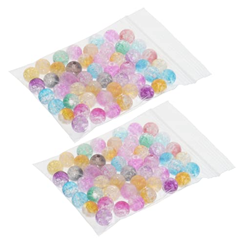 Veemoon 100 Stück Acryl Abstandsperlen Zweifarbige Kristallrundperlen DIY Schmuck Zubehör für Armbänder Halsketten Bastelperlen zum Auffädeln und Schmuckherstellung von Veemoon