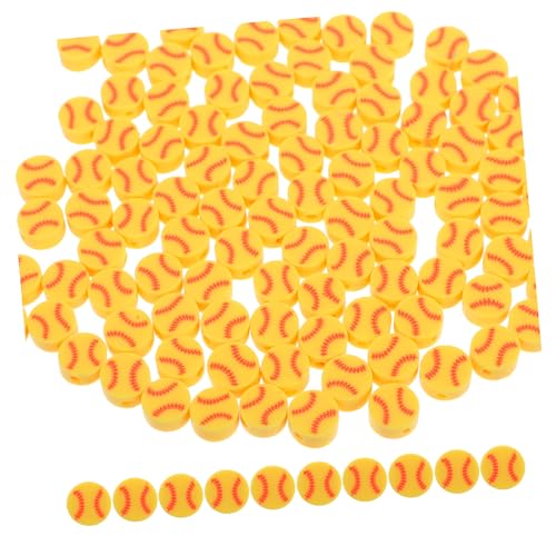 Veemoon 100 Stück Baseball Perlen Polymer Sportliche Schmuckperlen für Armbänder Schlüsselanhänger und Bastelarbeiten für Diy Projekte und für Sportliebhaber von Veemoon