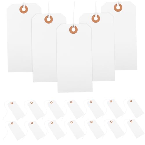 Veemoon 100 Stück Blanko Preisschilder Anhänger aus Papier Mittelgroße Etiketten mit Verstärktem Loch für Schmuck und Kleidung für DIY Projekte und Festivalkarten Veemoon 100 Stück Blanko Preisschilder Anhänger aus Papier Mittelgroße Etiketten mit Verstärktem Loch für Schmuck und Kleidung für DIY Projekte und Festivalkarten von Veemoon