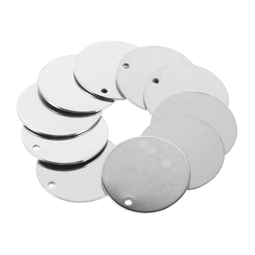 Veemoon 100 Stück Edelstahl Stanzblanks Runde Hundemarken mit Loch Polierte Metallanhänger für Schlüsselanhänger DIY Schmuckherstellung Haustier Namensschild Anhänger Veemoon 100 Stück Edelstahl Stanzblanks Runde Hundemarken mit Loch Polierte Metallanhänger für Schlüsselanhänger DIY Schmuckherstellung Haustier Namensschild Anhänger von Veemoon
