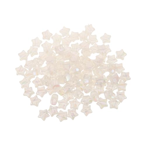 Veemoon 100 Stück Frostige Sternperlen Kunststoff Fünfzackige Lose Spacer Perlen für DIY Halsketten Armbänder Ohrringe Schmuckherstellung Zubehör von Veemoon