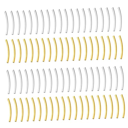 Veemoon 100 Stück Gebogene Metall Röhrenperlen Glatte Spacer Perlen für Schmuckherstellung DIY Armbänder Fußkettchen Halsketten Ohrringe Zubehör Veemoon 100 Stück Gebogene Metall Röhrenperlen Glatte Spacer Perlen für Schmuckherstellung DIY Armbänder Fußkettchen Halsketten Ohrringe Zubehör von Veemoon