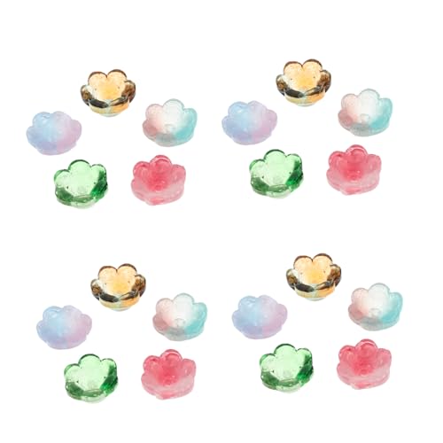 Veemoon 100 Stück Glasperlen mit Farbverlauf Lily Flower Charms Handgefertigte Glockenblumen Perlen für DIY Armbänder Halsketten Ohrringe Kreative Schmuckherstellung Zubehör von Veemoon
