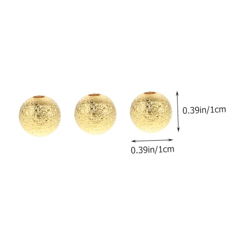 Veemoon 100 Stück Goldene Kupferperlen zum Auffädeln DIY Schmuckperlen Runde Spacer für Armband und Halskette Sicher Vielseitig Einsetzbar für Kreative Schmuckherstellung von Veemoon