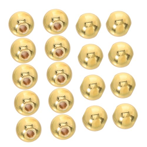Veemoon 100 Stück Goldene Spacer Perlen Kupfer Glatt Runde Lose Beads mit Glückssymbol für DIY Schmuckherstellung Armbänder Halsketten Ohrringe von Veemoon