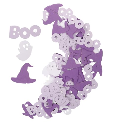 Veemoon 100 Stück Halloween Konfetti Dekorationen bereit Schützen Oh Halloween Party Dekoration Halloween-Party-Dekoration Konfetti aus Halloween-Papier Halloween-Tischkonfetti Violett von Veemoon