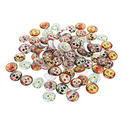 Veemoon 100 Stück Halloween Skull Cabochons Domed Gemstone Schmucksteine für DIY Schmuckherstellung Armbänder Halsketten Bastelsteine Zubehör Veemoon 100 Stück Halloween Skull Cabochons Domed Gemstone Schmucksteine für DIY Schmuckherstellung Armbänder Halsketten Bastelsteine Zubehör von Veemoon
