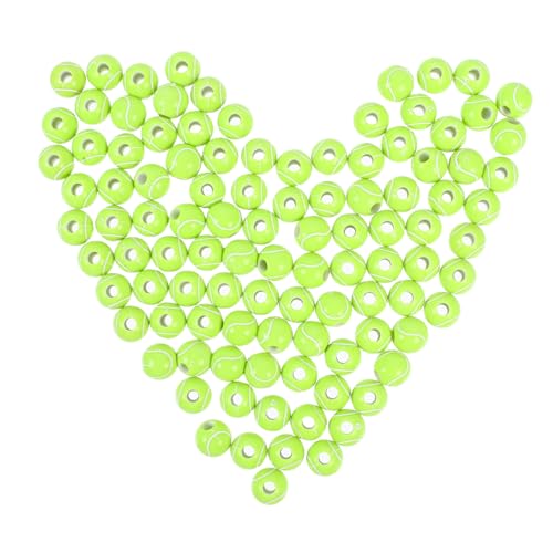 Veemoon 100 Stück Handgefertigtes Perlenarmband Sportballperlen Zum Basteln Armband-perlen-anhänger Diy -schmuckzubehör Kugelperlen Für Handwerk Light Green Acryl von Veemoon