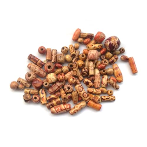 Veemoon 100 Stück Holzperlen für Schmuckherstellung Bunte Spacer Beads Gemischte DIY Bastelperlen für Armbänder und Halsketten für Makramee und Handgefertigten Schmuck von Veemoon