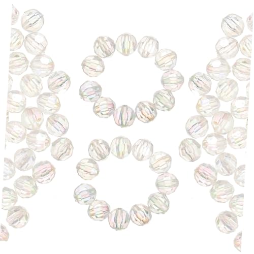 Veemoon 100 Stück Kristall Glasperlen Transparent Facettierte Kleine Spacer Perlen Schmuck DIY Perlen für Halsketten Armbänder Basteln Zubehör von Veemoon