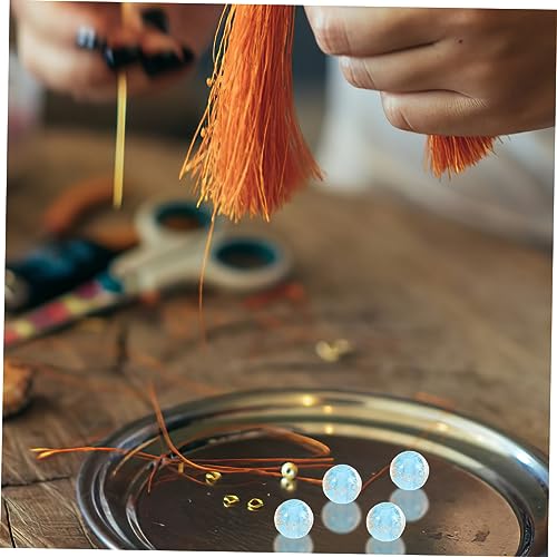 Veemoon 100 Stück Leuchtperlen Glasperlen zum Auffädeln Kleine DIY Bastelperlen für Armbänder Schmuckherstellung Langlebige Glatte Spacer Beads See Blau für Kreative Handarbeiten von Veemoon