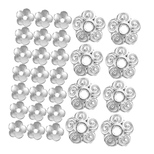 Veemoon 100 Stück Metall Perlenkappen Blumenform Spacer Beads für Schmuckherstellung DIY Armbänder Halsketten Antik Silberfarbene Dekorative Endkappen im Alten Stil Veemoon 100 Stück Metall Perlenkappen Blumenform Spacer Beads für Schmuckherstellung DIY Armbänder Halsketten Antik Silberfarbene Dekorative Endkappen im Alten Stil von Veemoon
