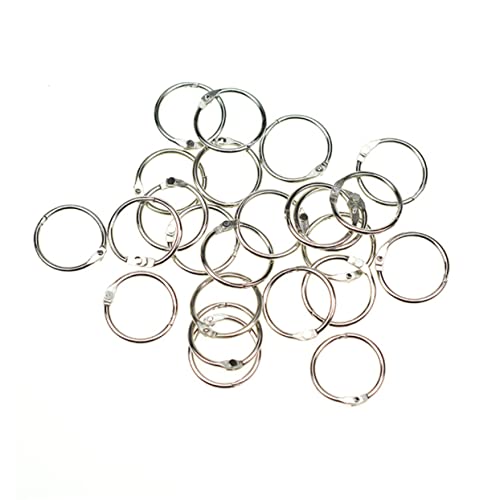 Veemoon 100 Stück Metall Ringbuch Ringe DIY Loseblatt Ringe für Scrapbooking Fotoalben Schlüsselanhänger Silberfarbene Multi Praktisch und Attraktiv von Veemoon